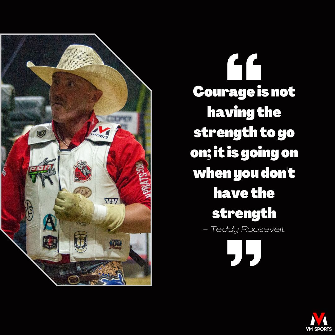 Courage is not having the strength to go on; it is going on when you don't have the strength. - #Motivation
.
.
<a href="/vennmmm/">Ven</a>
.
.
📸 @nathanmeyer_photos_design
.
.
#vmsports #pbr #bullride #bullrider #bullriding #rank #rankride #cowboy #becowboy #cowboylife #cowboyshit #rodeo #rod...