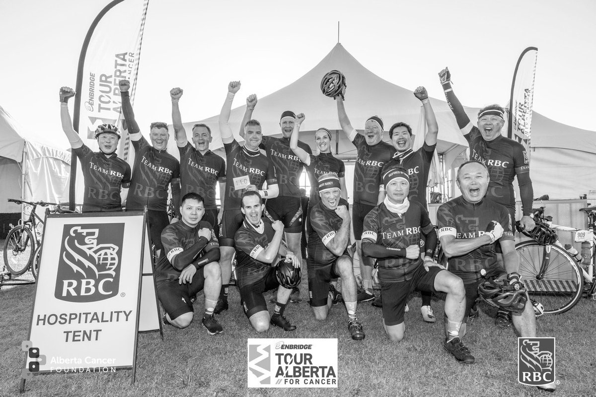 TheTourAlberta's tweet photo. Thank you to Team @RBC, one of our top sponsors! Your outstanding dedication has helped us raise an unbelievable $129,420 towards cancer care and research.

#RideForCancer #TourAlberta #ConquerCancer #CancerResearch https://t.co/j1LZQlauAe