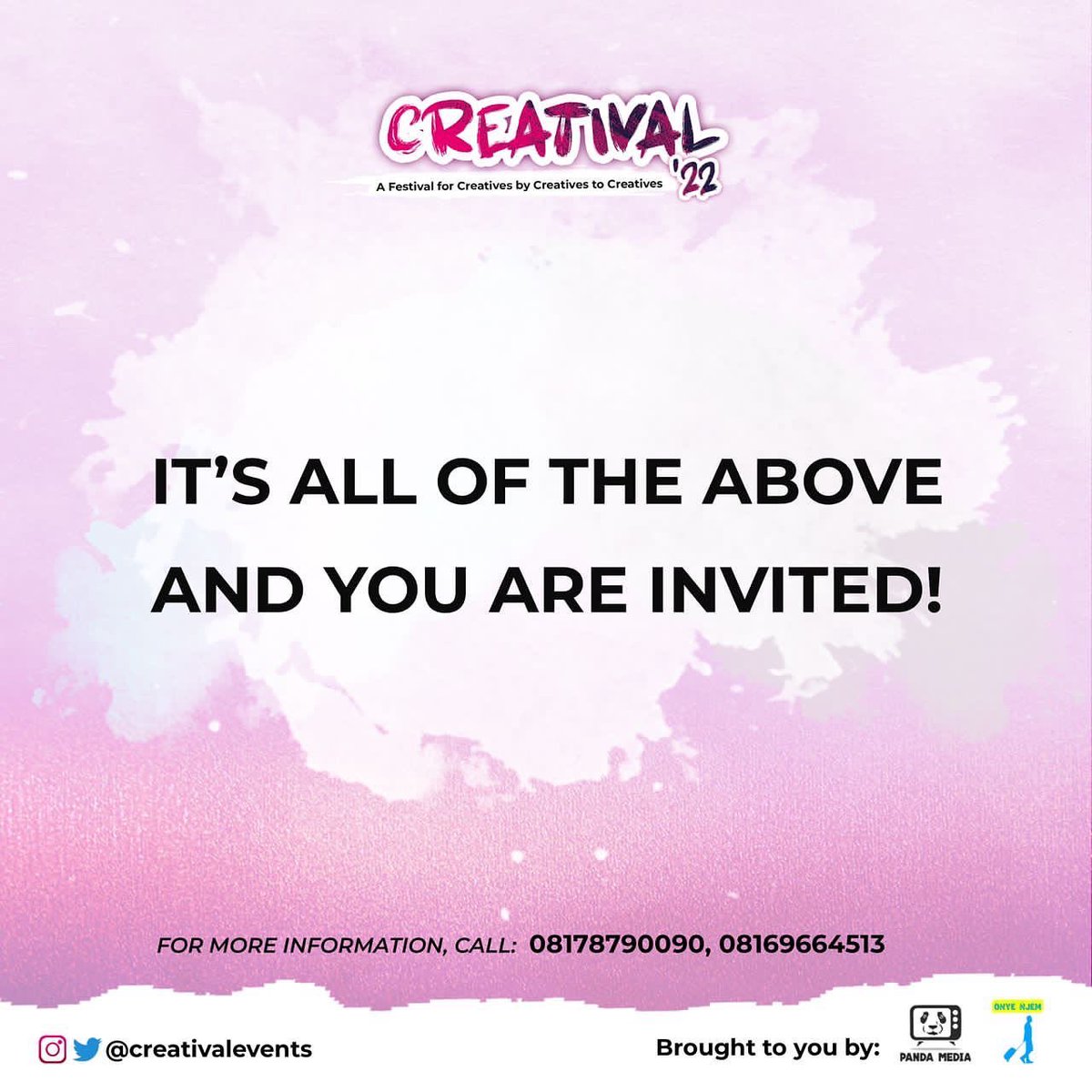 _badmanpanda's tweet photo. If you’ve been wondering, what creatival could be, here’s a sneak peek into what to expect.
But it’s all of the above and more! An event no creative wants to miss!!!
#creatival #creatival22 #creatives #live #faqs https://t.co/0DKFFotlgg