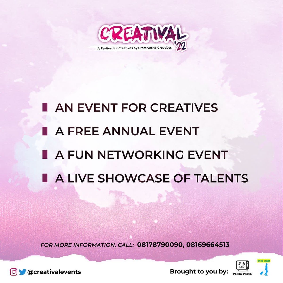 _badmanpanda's tweet photo. If you’ve been wondering, what creatival could be, here’s a sneak peek into what to expect.
But it’s all of the above and more! An event no creative wants to miss!!!
#creatival #creatival22 #creatives #live #faqs https://t.co/0DKFFotlgg