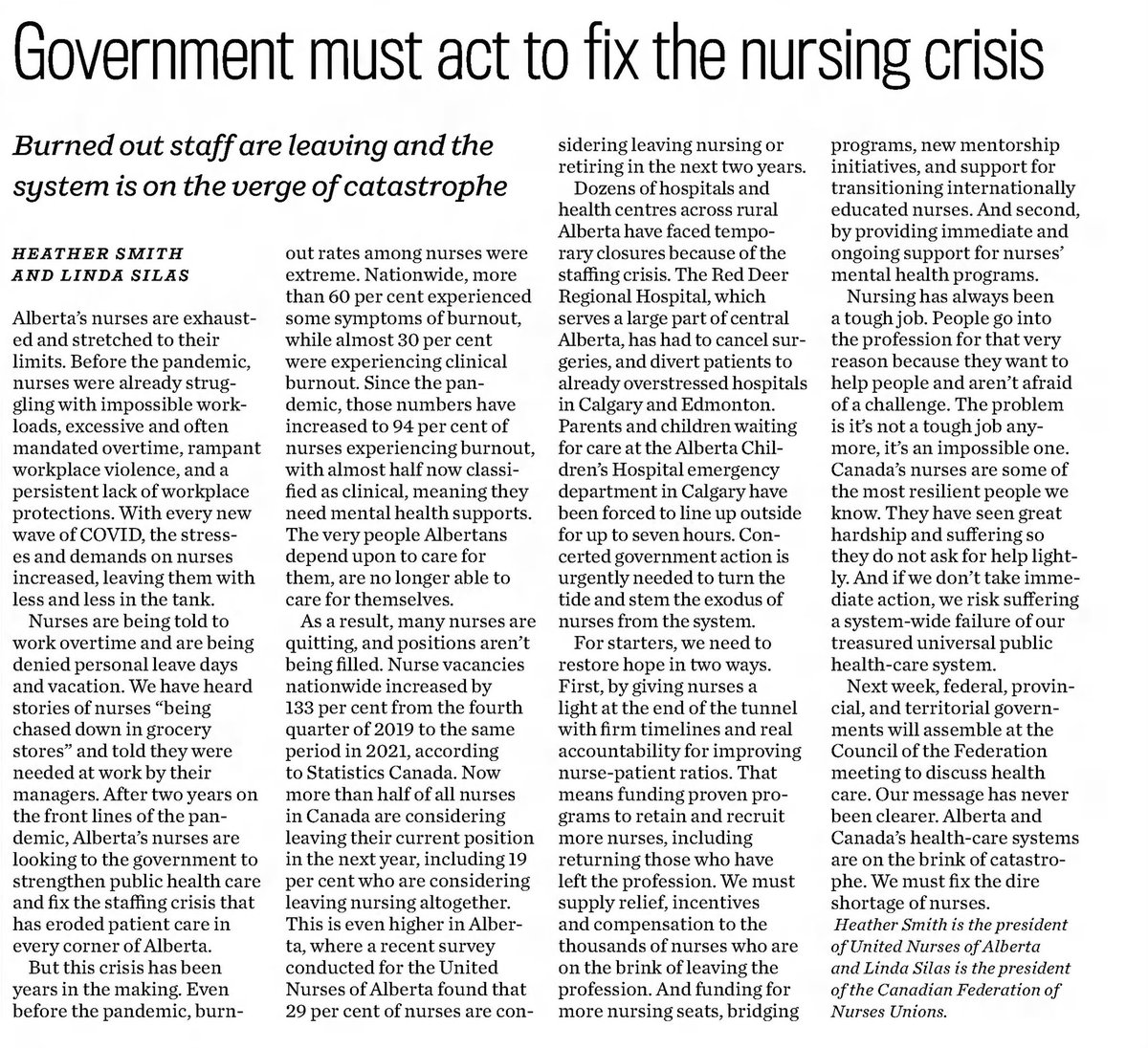 United Nurses of Alberta tweet media