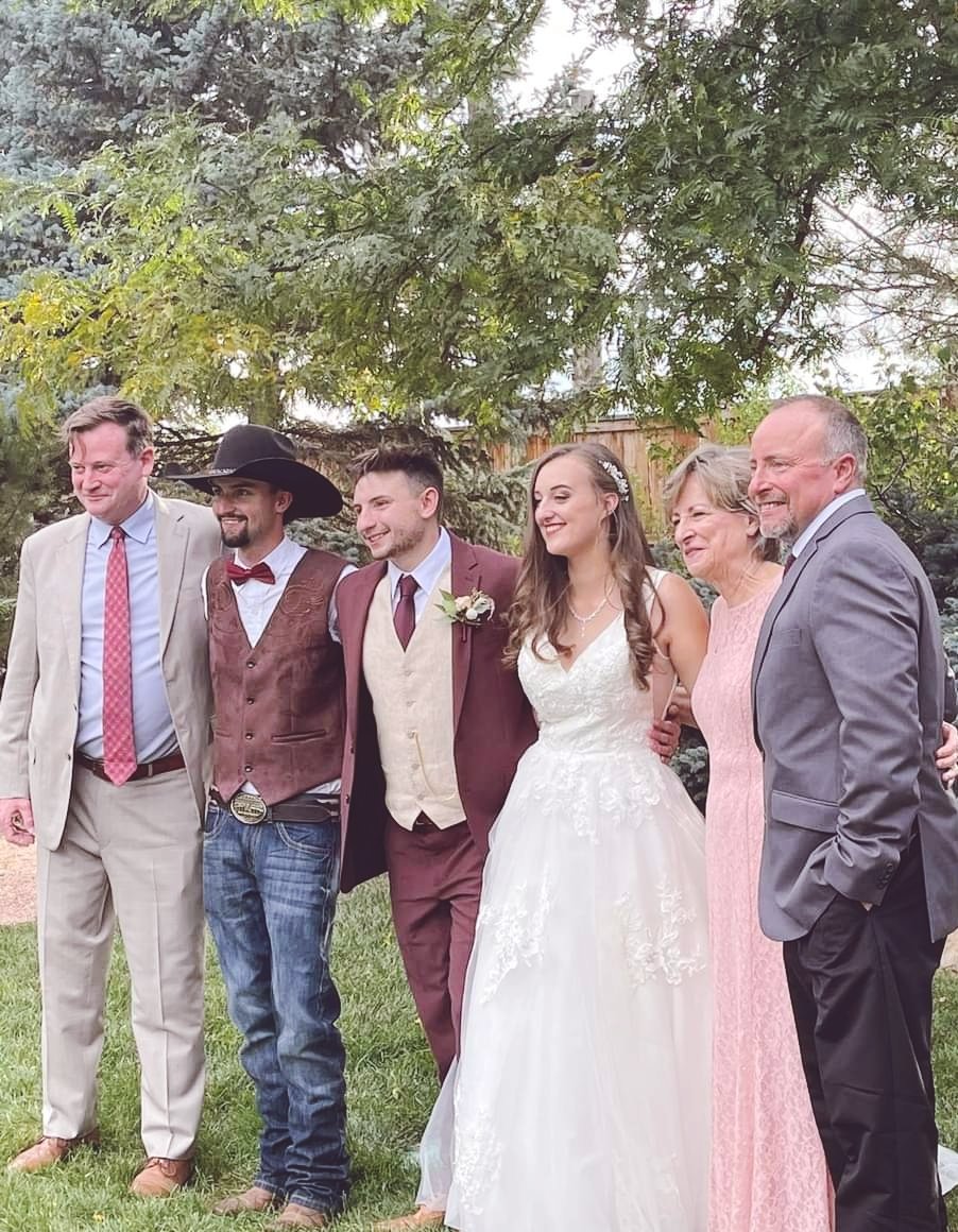 In Denver for great-nephew Coltin's wedding Sunday. Caden, Coltin, Kara, Carol, Chris. The Colorado (&amp; North Carolina) wing of the family.   #southernillinois #duquoinil #wedding