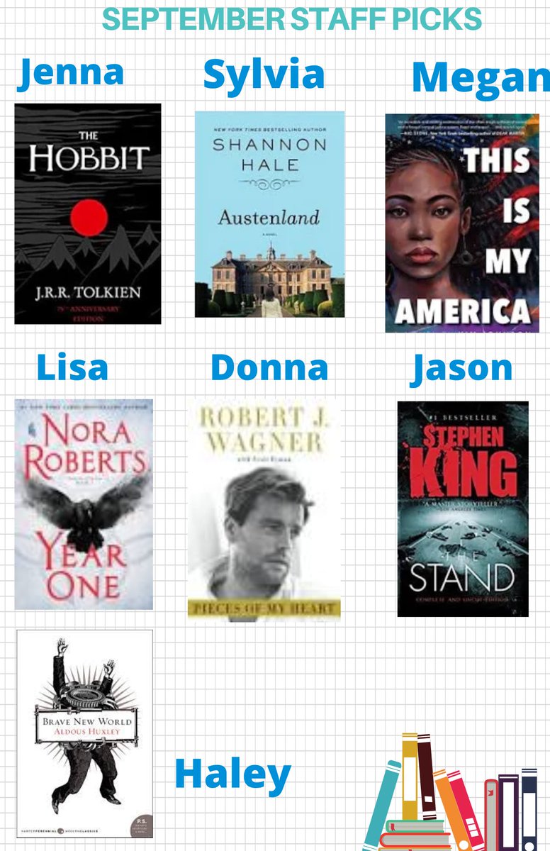 McDowellPubLib's tweet photo. Looking for something to read? Try out some of our favorites!! It's the Marion Library's September Staff Picks!! https://t.co/JNMg1XPQAU
