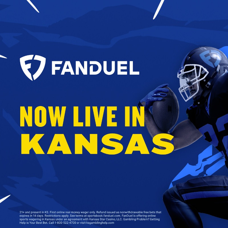 FDSportsbook's tweet photo. 🚨IT'S OFFICIAL🚨 We are LIVE in the state of Kansas 💰🏈💰