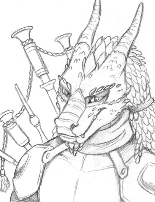 "Perhaps the real dungeons were the dragon ocs we made along the way."
My husband's bagpipe playing DnD character, Rrodar. 