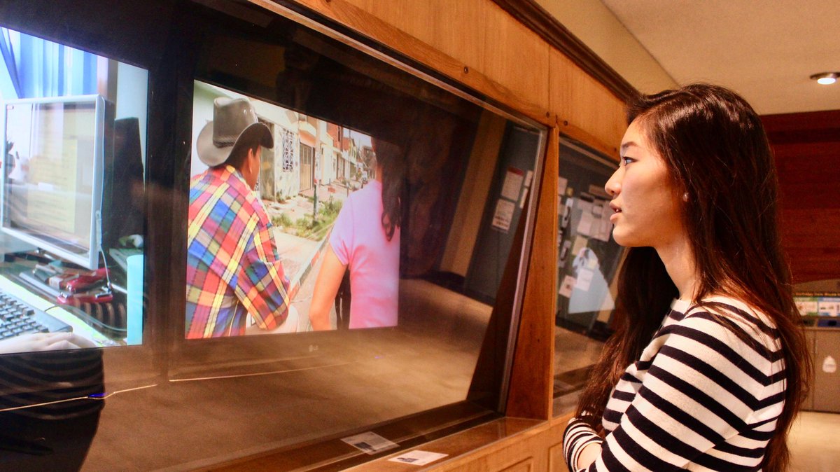 globallives's tweet photo. Throwback Thursday! 
Student visiting the Global Lives exhibit hosted at the Hearst Museum of Anthropology in Berkeley in 2017. 

Wako Morimoto, 19, UC Berkeley student. https://t.co/k9d9AURpxO