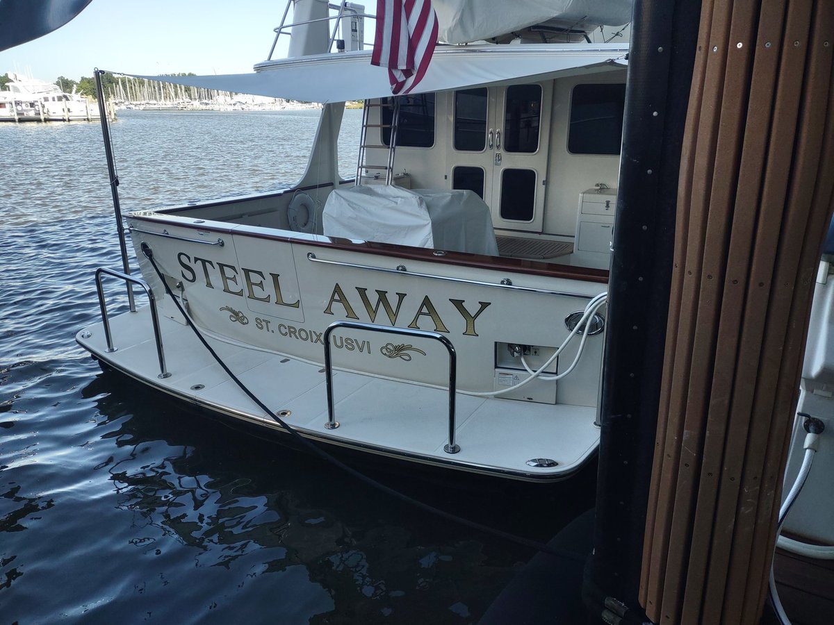 DesignsandSigns's tweet image. Engine turn gold leaf lettering on a luxurious Fleming yacht. designsandsignsonline.com/category/boat-… #yachting #boats #sailing #goldleaf