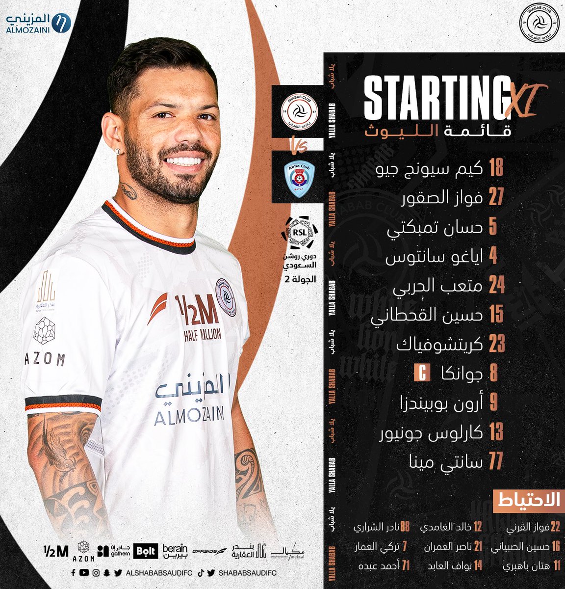 بإستثناء 4 و 15... آخر عهد بتشكيله مليانه مثل هذي 2012