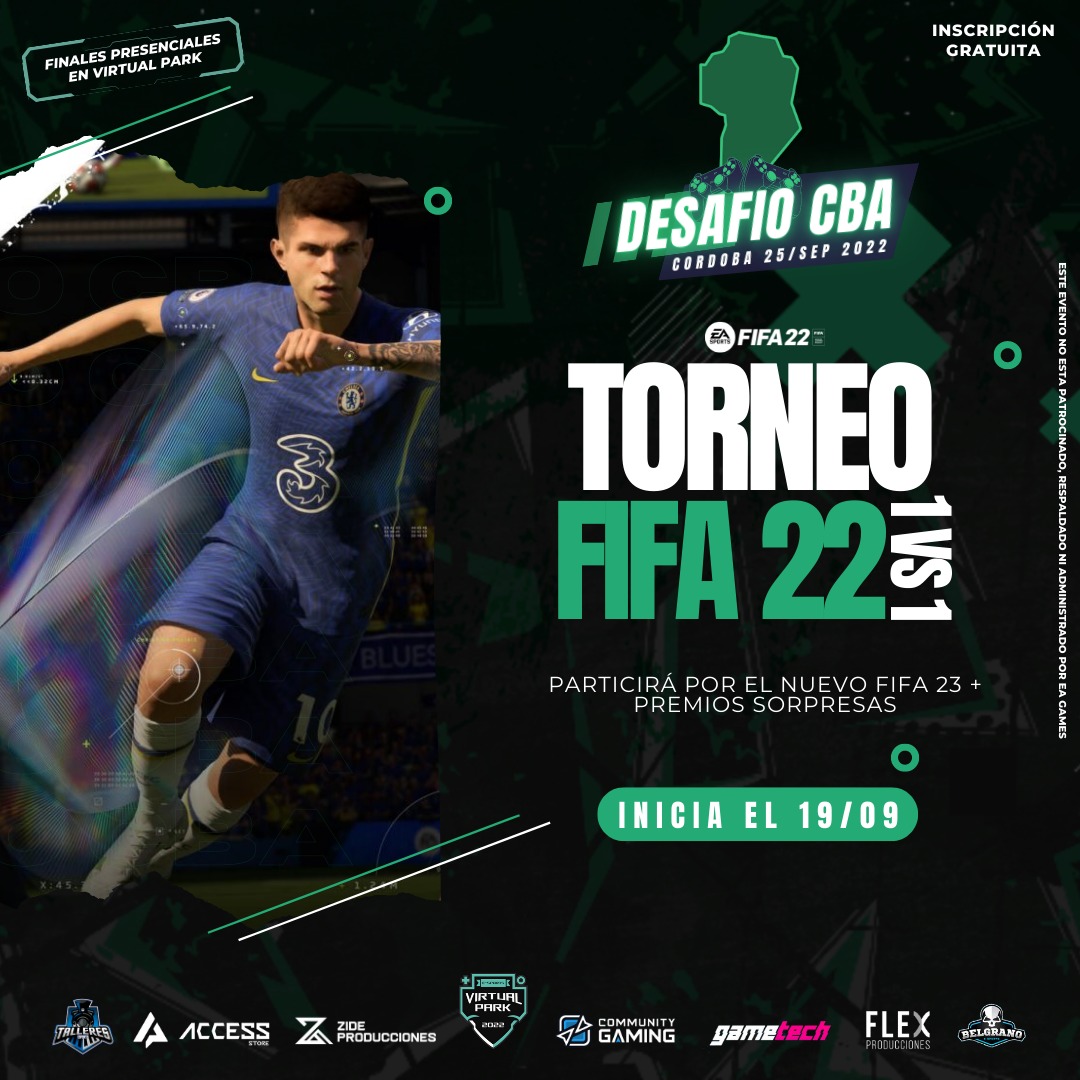 TalleresEsports's tweet photo. ¿Jugas fifa?
Esta es tu oportunidad de ganarte el nuevo FIFA 23 y participar en la fase presencial de #VirtualPark https://t.co/n7fXyzZV5z
