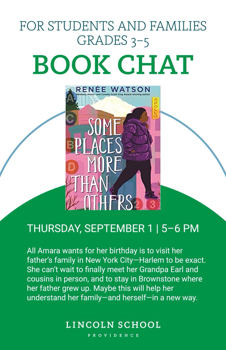 We are looking forward to our Book Chat tonight and can't wait to see grade 3 to 5 students and families!