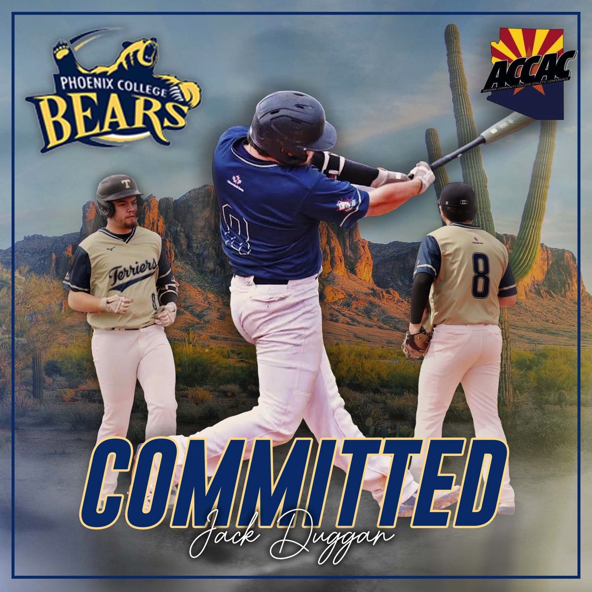 I’m excited to announce I have verbally committed to play baseball for the back to back region 1 Champion Phoenix College Bears! Big thank you to @kimballk11 for this opportunity. #GoBears