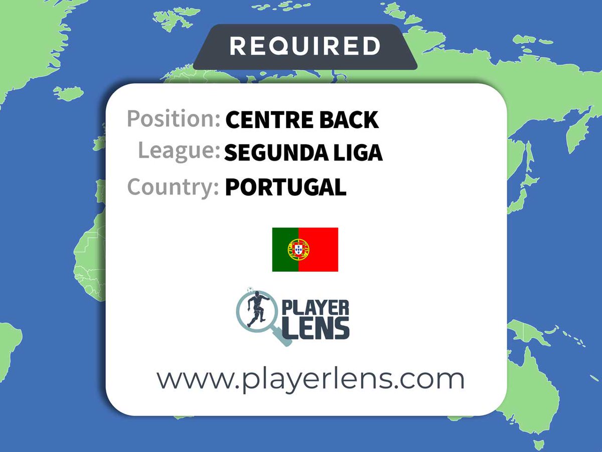PlayerLENS's tweet photo. Central defender wanted in Portugal. https://t.co/TdmBKC37g4