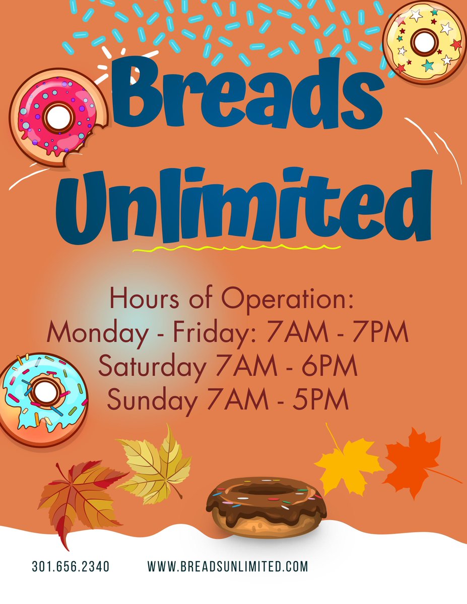 Breads_Ultd's tweet image. Our new hours of operation! Effective today! See you all soon! :)