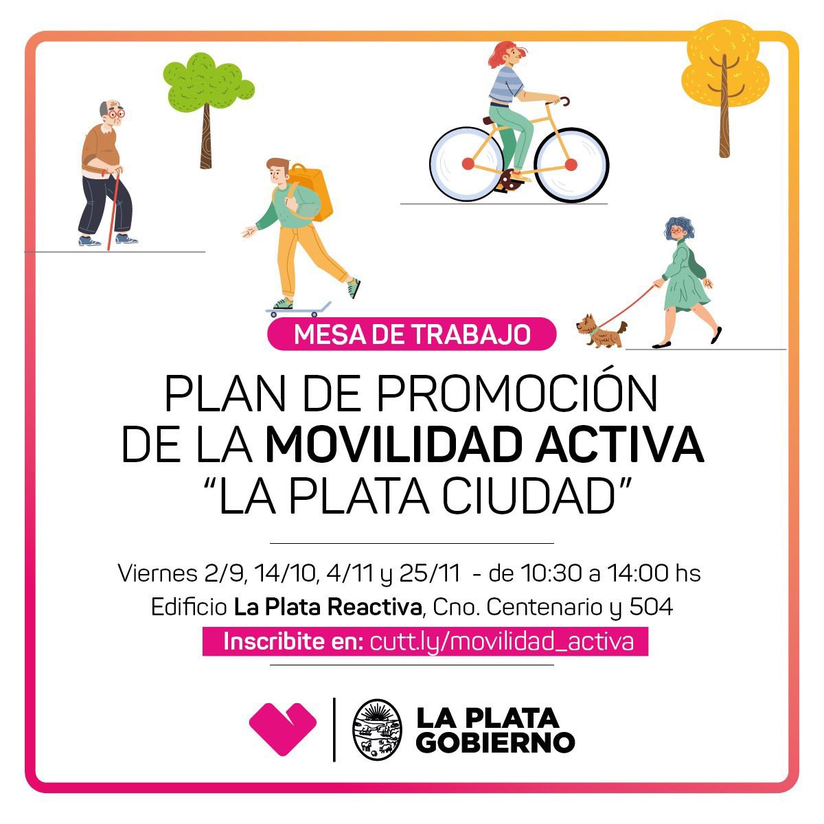 🚲Mañana estaremos participando de la mesa de trabajo del Plan de Promoción de la Movilidad Activa de la ciudad.
Hacemos extensa la convocatoria a través del siguiente link: cutt.ly/movilidad_acti…