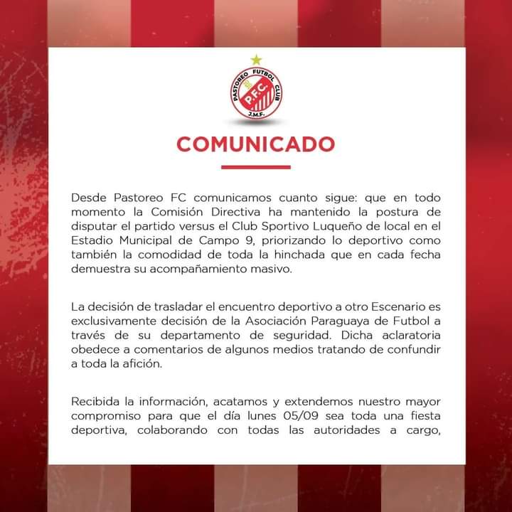 Pastoreofc2020's tweet photo. Comunicado importante!!! https://t.co/jdcr20DpnQ