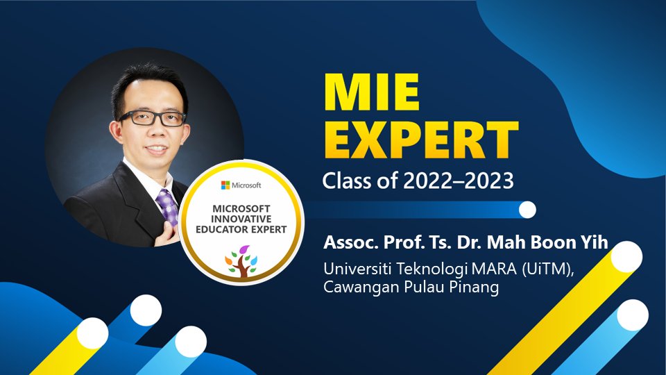 mahboonyih's tweet photo. I'm ecstatic, honoured & thankful to be chosen for the 2nd year as an MIE Expert for 2022–2023! I look forward to collaborating with @MicrosoftEDU & global #MIEExpert on #WeCWI, #21CLD & #Microsoft technologies. https://t.co/AxA98I7bQk #MIEExpert2023 #MicrosoftEdu #UiTM #UiTMCPP https://t.co/aJKMNpjZyh