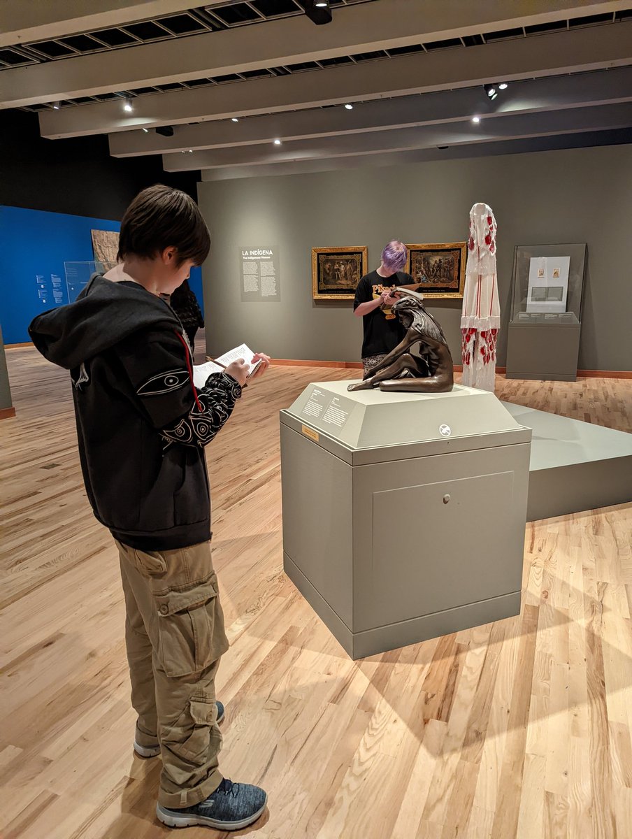 AdamADodge's tweet photo. @DigitalArtsTec1 with G9 students examining identity of La Malinche - Traitor - Survivor - Icon at The Albuquerque Museum. Great way to kick start gender studies! https://t.co/ZDVkHVwMYT
