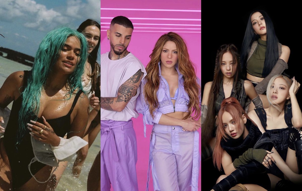 villainpinks's tweet photo. most viewed music videos by female artists on YouTube released in 2022:

Karol G - Provenza – 413 million views
Shakira - Te Felicito – 321 million views
@BLACKPINK - Pink Venom – 236 million  views https://t.co/JLutgVwNvN