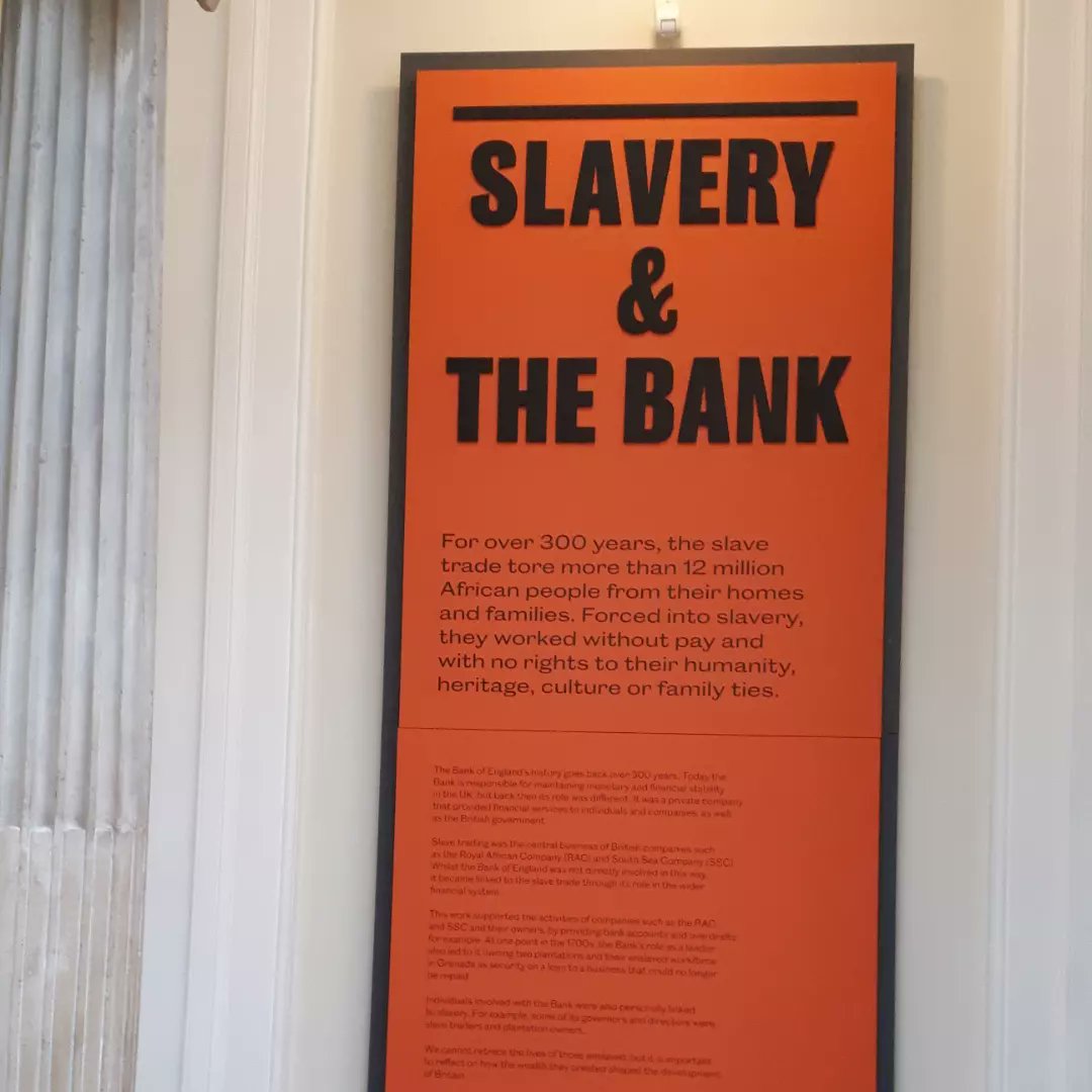 dianemorrison66's tweet photo. Been  to the #bankofengland exhibition today. Interesting perspective on the #Africanslavetrade and it's connection to the bank's history and prosperity. Well worth a visit. #London https://t.co/Bpw5dctTNt