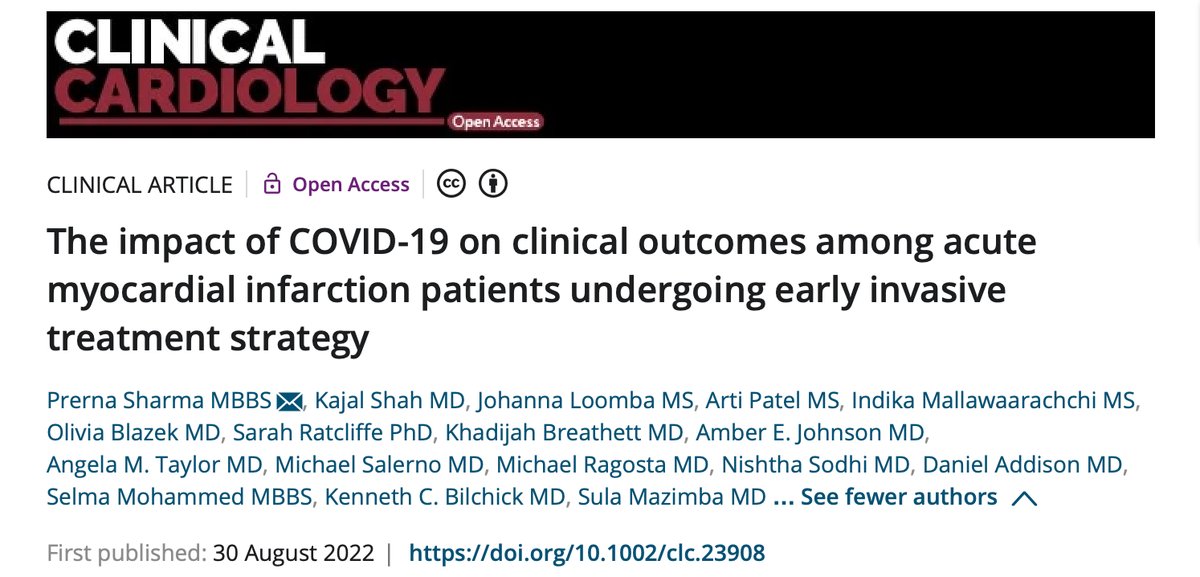 data2health's tweet photo. The #impact of #COVID‐19 on #clinical outcomes among acute #myocardial infarction patients undergoing early invasive #treatment strategy #CD2H #N3C #COVID19 #AMI https://t.co/AhoGxaQPAl https://t.co/HBM8odLlWh