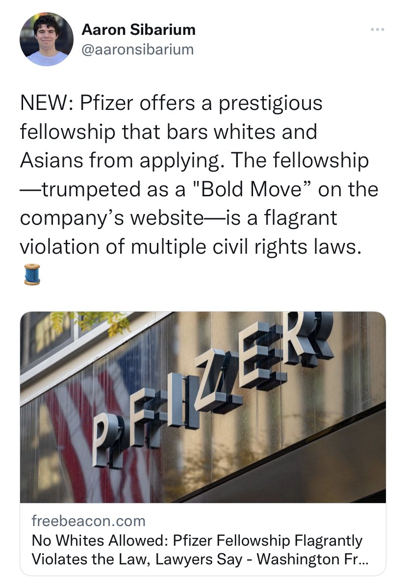 greg_price11's tweet image. Open racial discrimination against whites and Asians is just a thing now I guess.