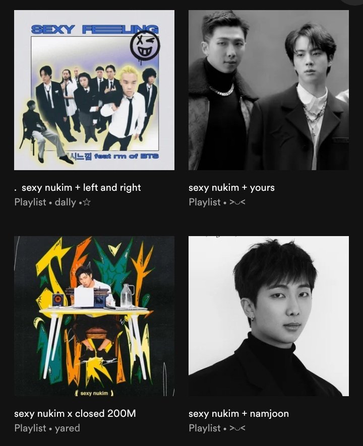 myglosshy's tweet photo. — Hilo con distintas playlits enfocadas en la reciente colaboración de NamJoon “SEXY NUKIM” en este hilo encontrarás: playlist con cada uno de los miembros y canciones variadas. 

¡RT DIFUNDIR! | #RM #NAMJOON https://t.co/mwuYUth32y