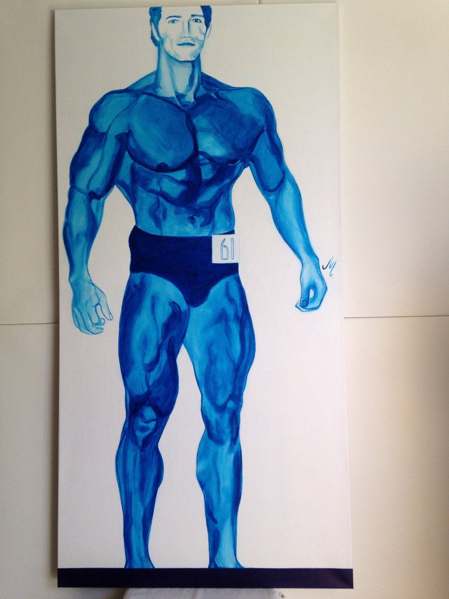 MBruniArt's tweet photo. Champion 2012/113 Ech - Arnold Schwarzenegger - acrylic painting 162x81cm - https://t.co/qXBu3mWrMP https://t.co/SvnnkGwygp