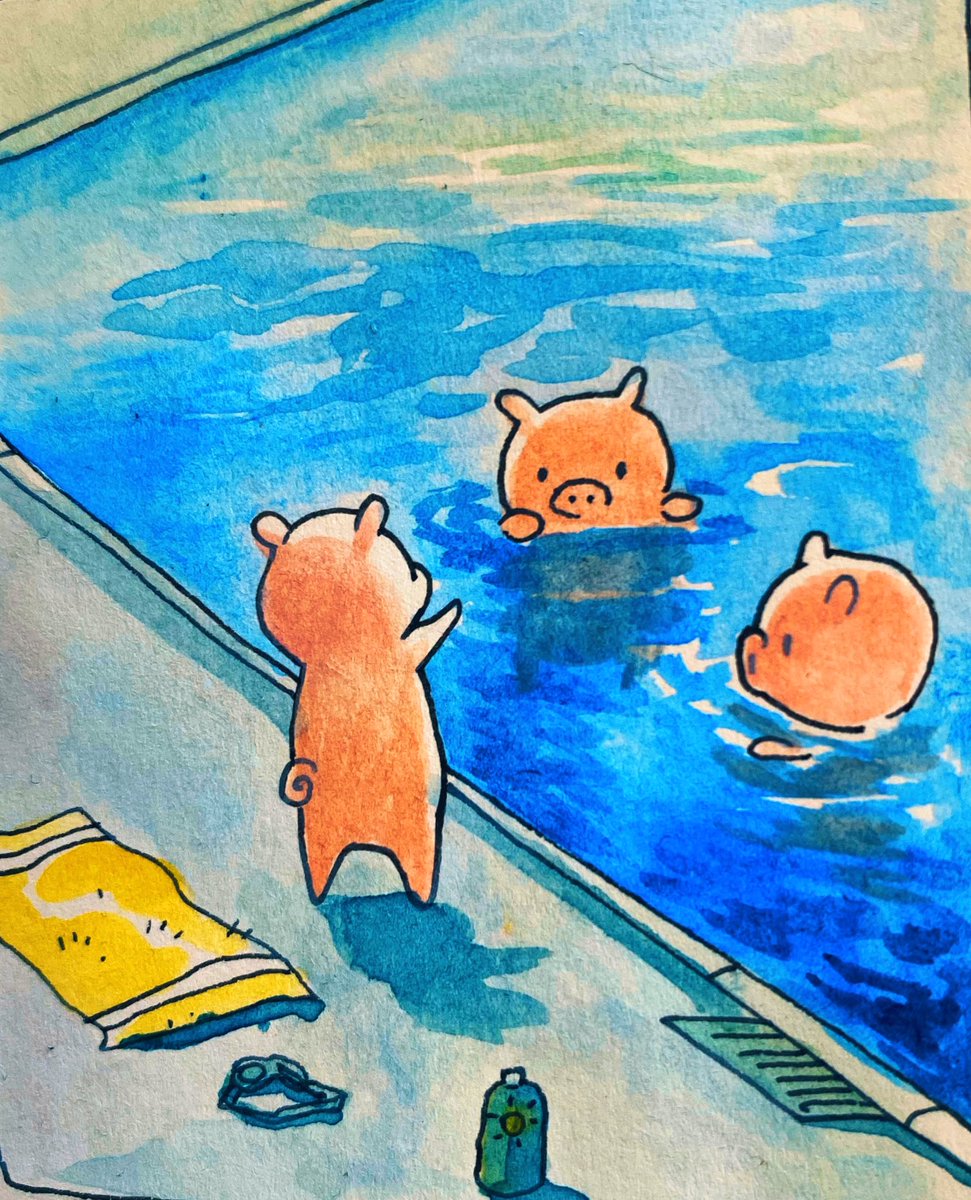 annalaura_art's tweet photo. Playing mermaids in the pool! (1/2) https://t.co/VYKm3cdbUk