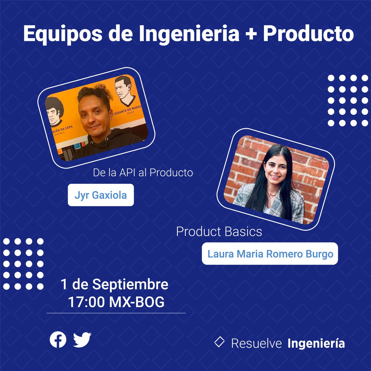 ResuelveIng's tweet photo. 📅 Los esperamos a las Hoy 5PM al meetup en linea donde hablaremos de equipos de ingeniería + producto y como convertir APIs en productos.

🔗 https://t.co/bjkMQYHM0x https://t.co/HRwDS5xZlK