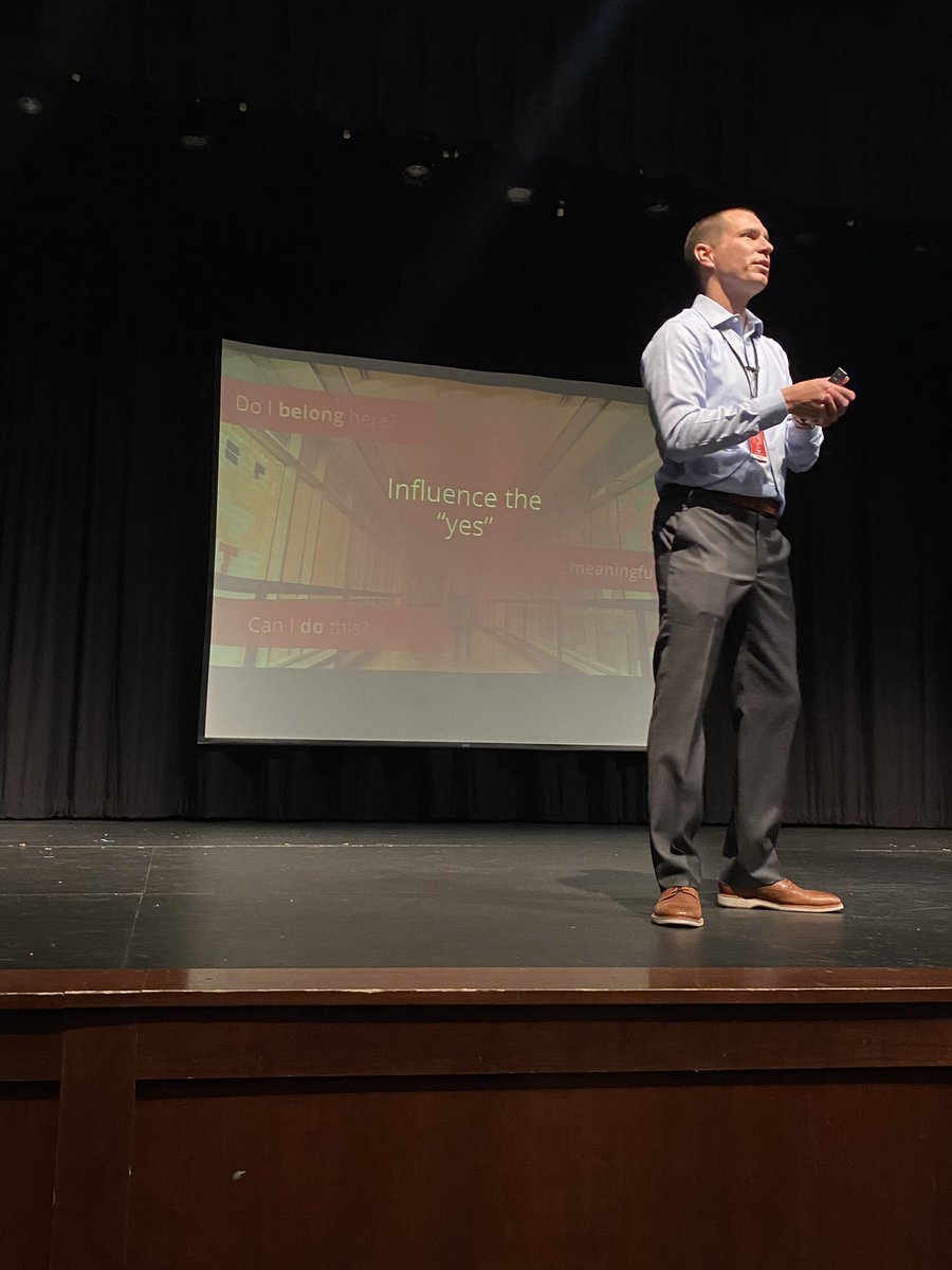 Three questions to ground everything…
-Can I do this?
-Do I belong here?
-Is this meaningful?
Inspiring message this morning from Dr. Robb Virgin. #InfluenceTheYes  #WeInspireEach #wegotthispv <a href="/EPPrincipal/">EPPrincipal</a> <a href="/EPEaglesPV/">EPEaglesPV</a> <a href="/EPS272/">Eden Prairie Schools</a>
