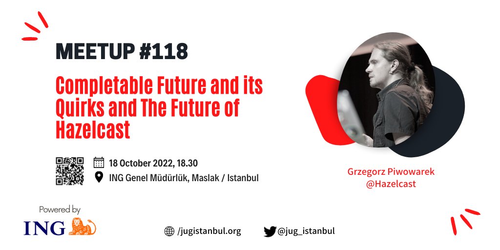 jug_istanbul's tweet photo. Completable Future and its Quirks and The Future of Hazelcast

🎙️@pivovarit
🗓️ 18 Ekim | 18:30
📍 ING Genel Müdürlük, Maslak / İstanbul

👉🏻 Kayıt: https://t.co/WbhLlWbsH1

#CompletableFuture #Hazelcast https://t.co/bUN7mICD6n