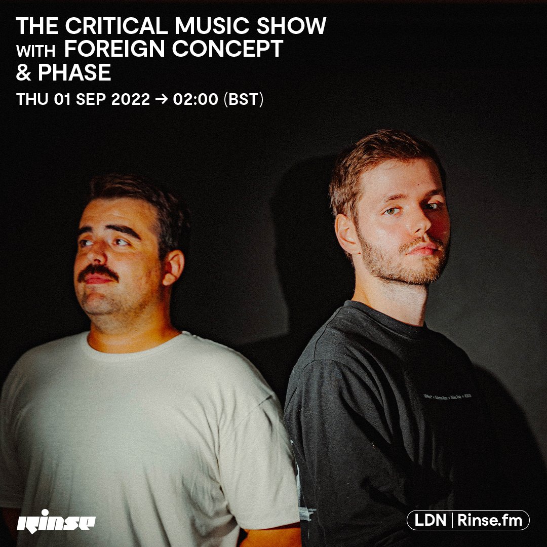 RinseFM's tweet photo. Next up it's @CriticalMusic with #ForeignConcept & #Phase on https://t.co/6hLtrMg0Aq + 106.8FM
#RinseFM https://t.co/wKFrZgWb4j