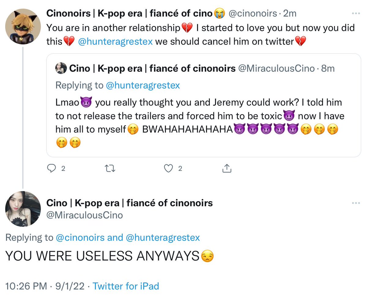 Guys we are calling off the engagement cuz cino cheated on me💔