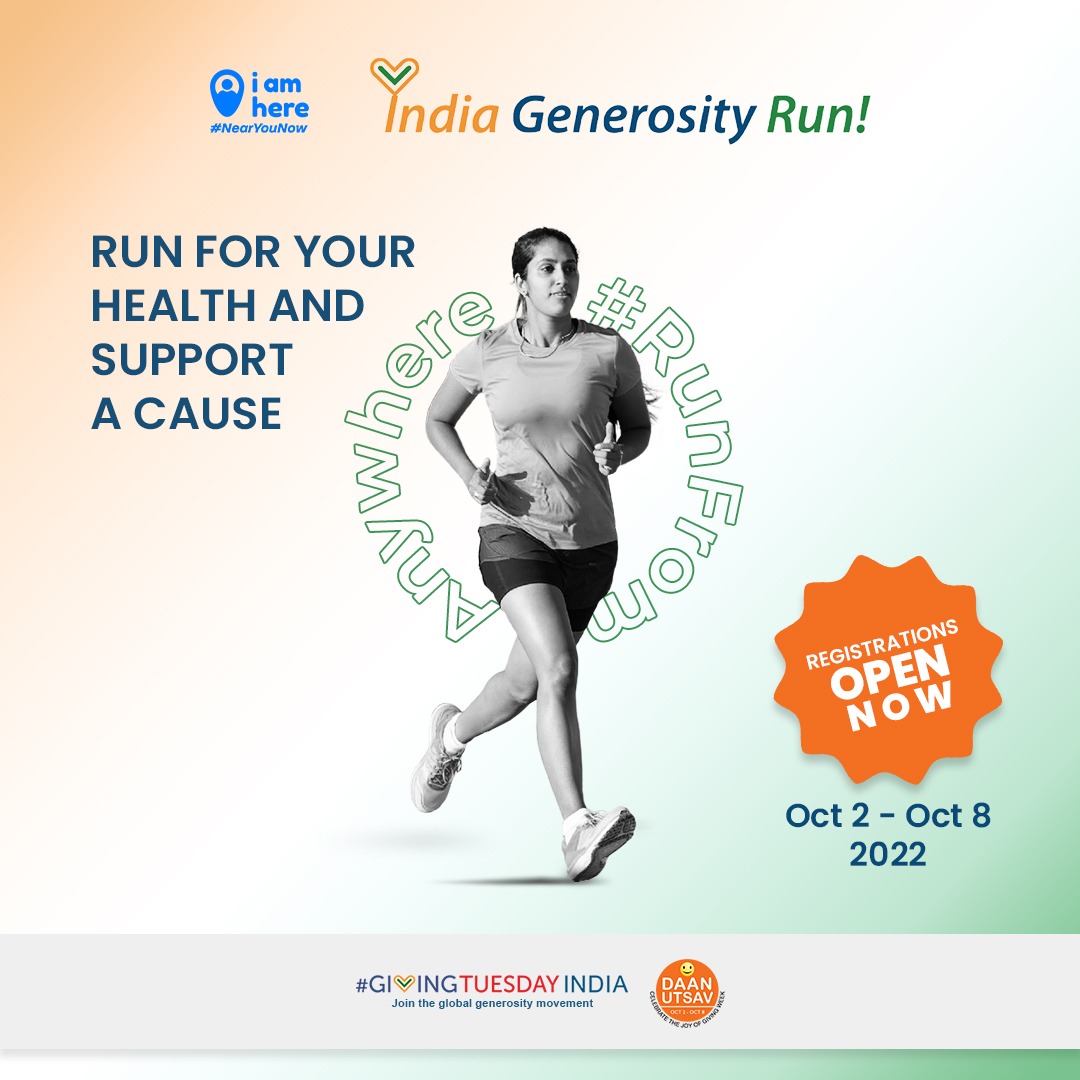 GivingTuesday's tweet photo. Join us throughout this week for the @givingtuesdayin #IndiaGenerosityRun!
Run from wherever you are in the world and share your view of what a generous world could look like
Register at: https://t.co/Ty4WRE3tYp https://t.co/vaCwixyRsB
