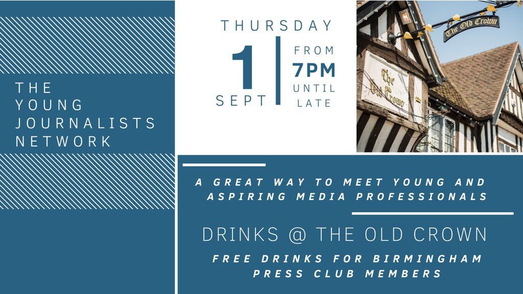 samuelhughestv's tweet image. 🚨JOURNOS/MEDIA LOT IN BRUM 🚨 Come along to this event tonight to meet and mingle with fellow young media professionals in the region. @LewisJWarner