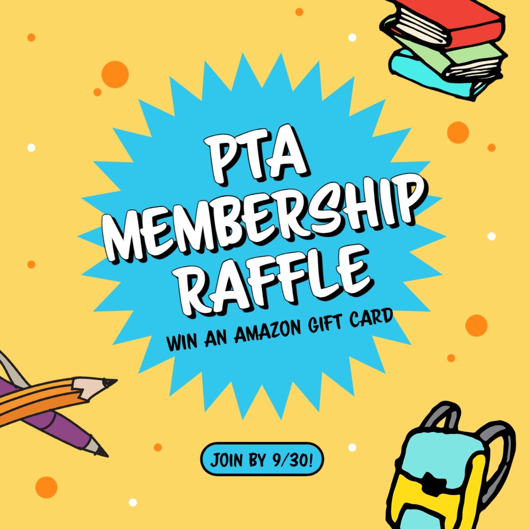 One month to go! Join the PSE PTA by Friday, September 30th for a chance to win an Amazon gift card. tinyurl.com/joinpsepta