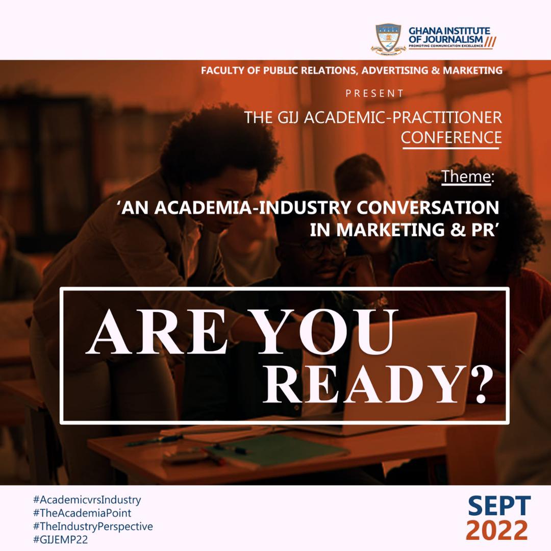 FOPAM_GIJ's tweet photo. Something BIG is loading.

ARE YOU READY?

As part of efforts to Bridge the Academia-Industry gap in Marketing and Communications, we are glad to inform you of an unprecedented GIJ conference dubbed, “An Academia-Industry Conversation in Marketing &amp; PR. https://t.co/Ue07tDHJDx