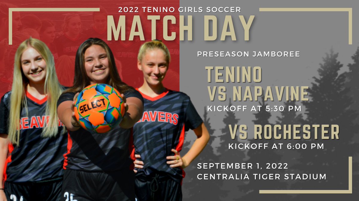 T90GirlsSoccer's tweet photo. Tuning up for the season ahead of us as we face off against Napavine and rival Rochester down at Tiger Stadium tonight

#GoBeavs #OnTenino https://t.co/w2nbVq2b1D