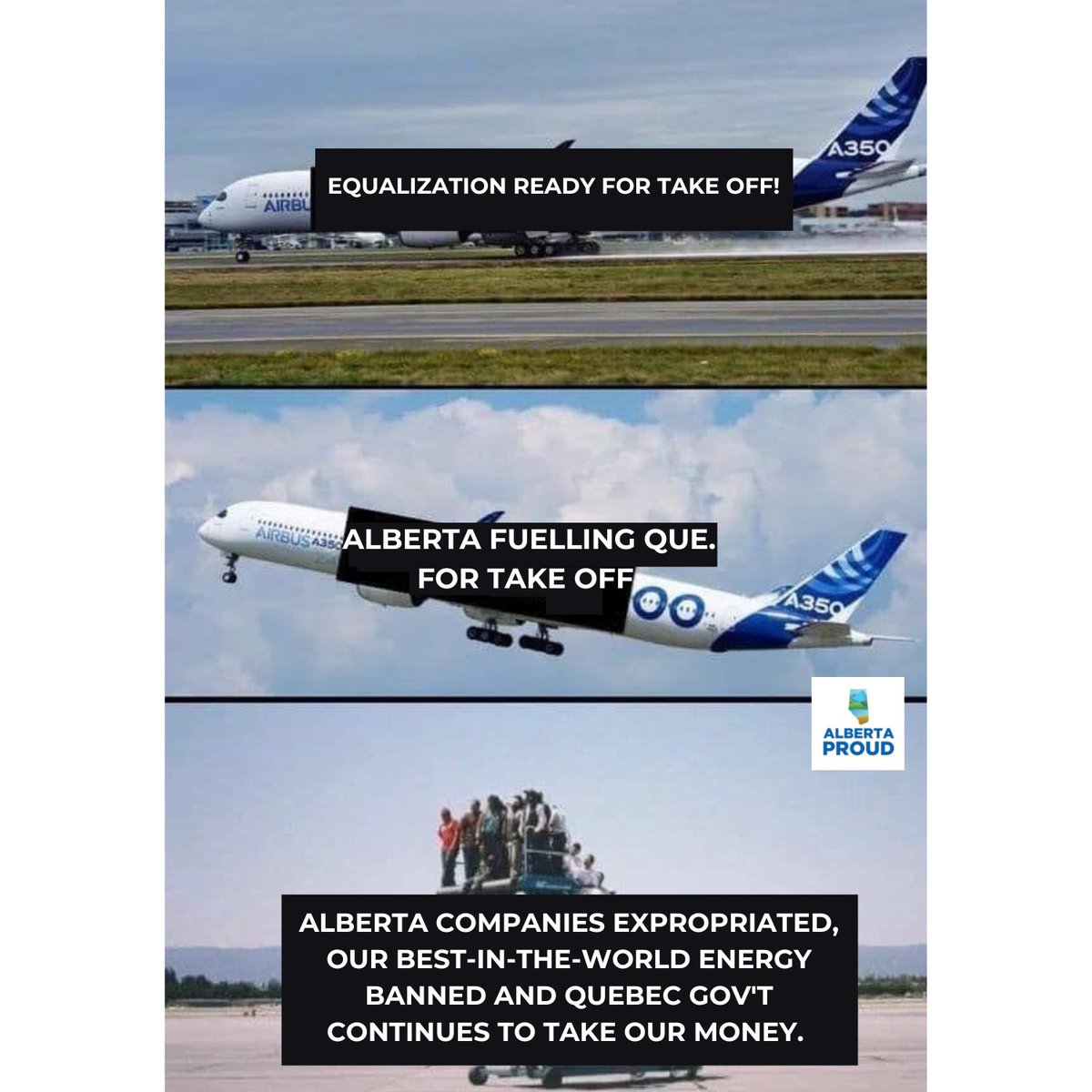 albertaisproud's tweet photo. As long as the Quebec gov't wants to ban our energy, block our pipelines and prosperity, we say it's time to turn off the trade taps and boycott Quebec companies from doing business in Alberta. #legaulthastogo #IloveAlbertaenergy #equalization #ableg https://t.co/CVVFMOsHmo