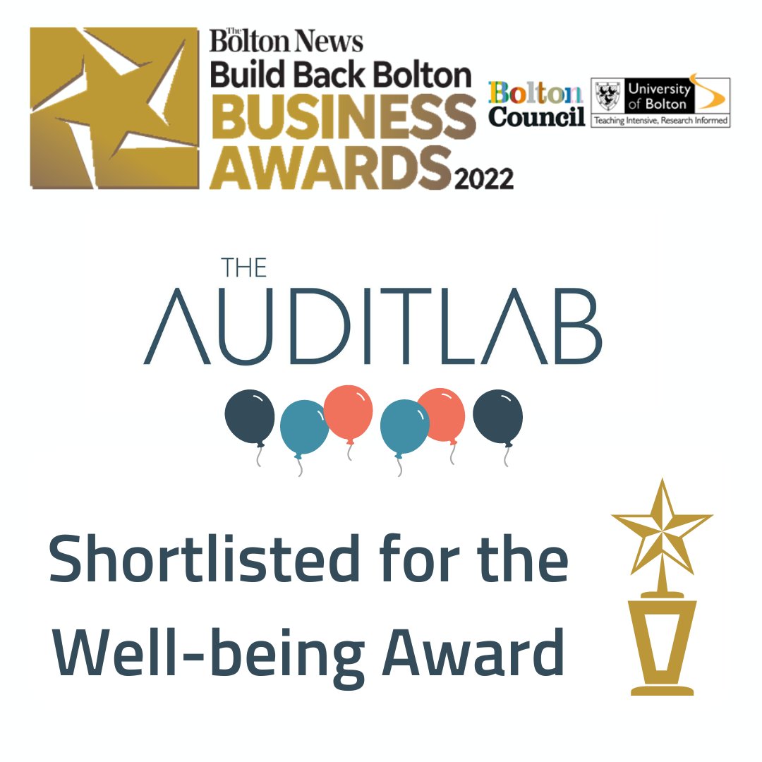 BeccaJaynePR's tweet photo. My company, The Audit Lab is shortlisted for the #WellbeingAward @TheBoltonNews #BuildBackBoltonBusinessAwards! 🎉 
The policies, #FlexibleWorking, changing #WorkPerks, #WellnessDays, &amp; efforts to improve #WorkplaceCulture all contributed! #BoltonBusiness #PRWork https://t.co/nnEXlZeSBb