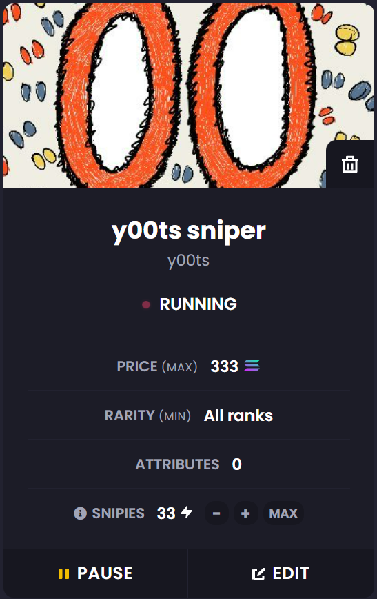 Our t00ls are ready and 00ptimized for <a href="/y00tsNFT/">y00ts</a> drop 🎯
Get the best y00ts deals on secondary with our Ultimate Sniper Pack:

🎁 Win・1x Rarikey + 1x Snipy 🔑🛸

🔁 Retweet
✅ Follow <a href="/SolRarity_/">SolRarity</a>

Ends close to mint