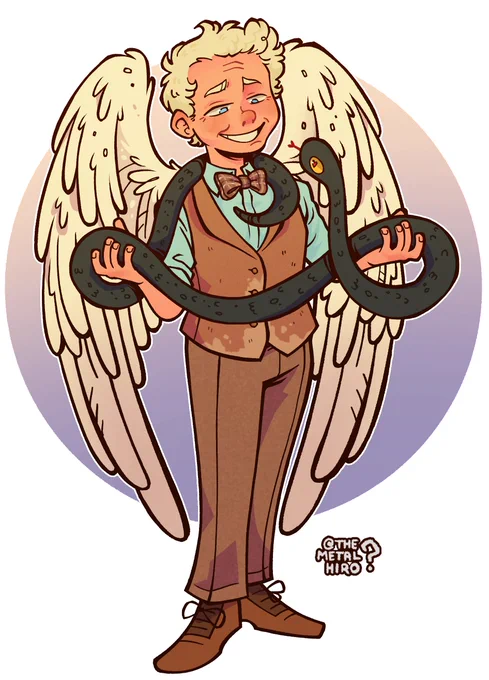 an angel and his old serpent #gomens 