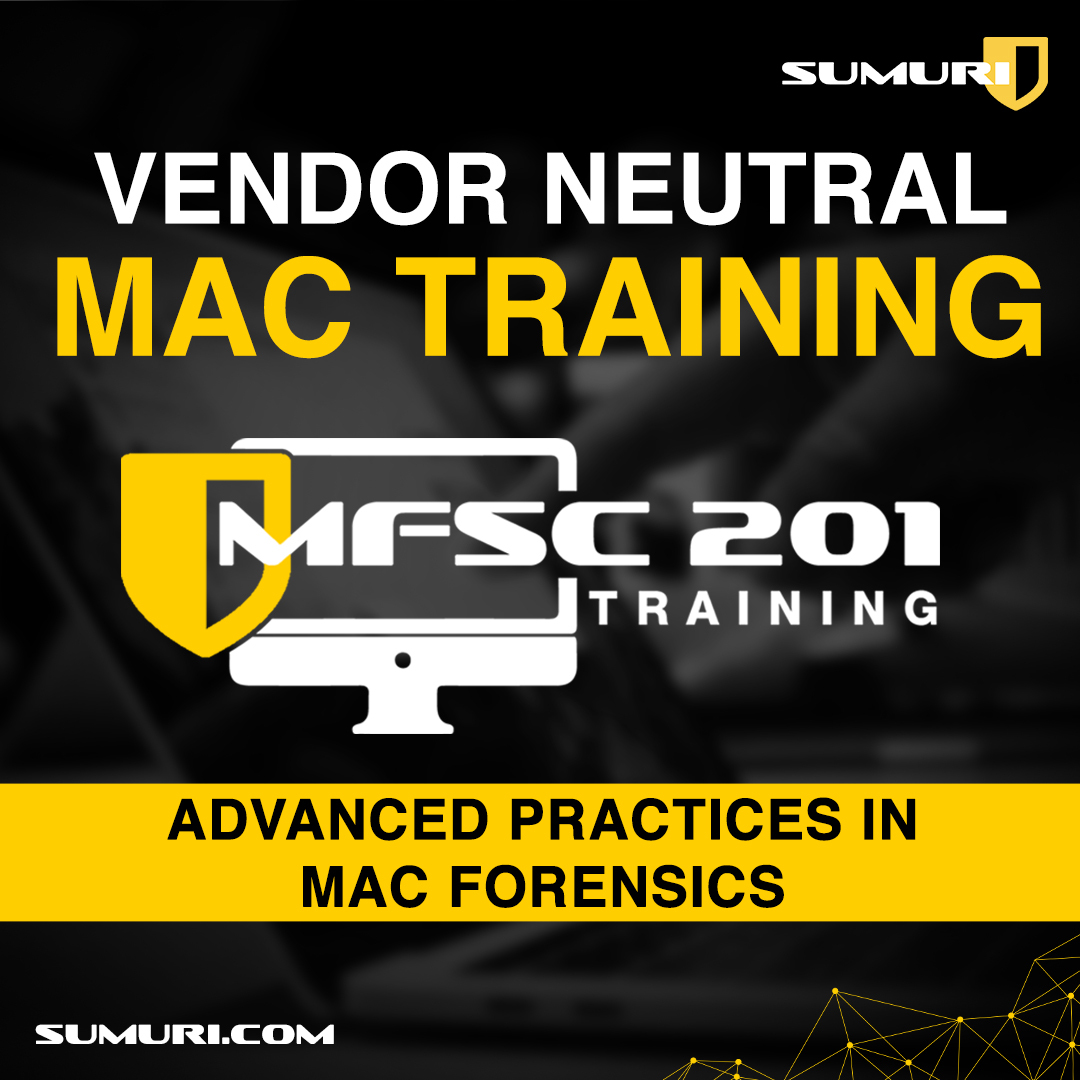 SUMURIForensics's tweet photo. We will show you how to conduct a Mac examination using the macOS as the forensic platform using native and open source tools.
MFSC-201 online - September 12 to 16, 2022
Register for one of our MFSC-201 Courses >> https://t.co/rNaX97QSDT
#SUMURI #Training #MFSC101 #MFSC201 https://t.co/k2NtyKv1gb