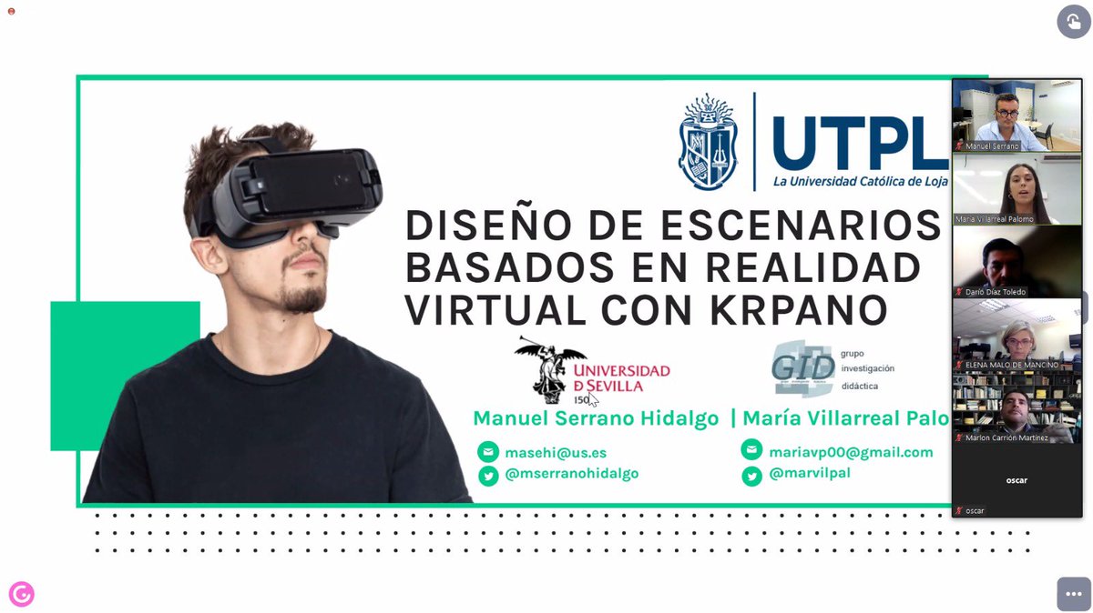 mserranohidalgo's tweet photo. ✅ Impartición de un Curso de Realidad Virtual con KRpano en la @utpl junto a dos grandes docentes, @ogallegoperez y @marvilpal https://t.co/Z00tEJdkqN