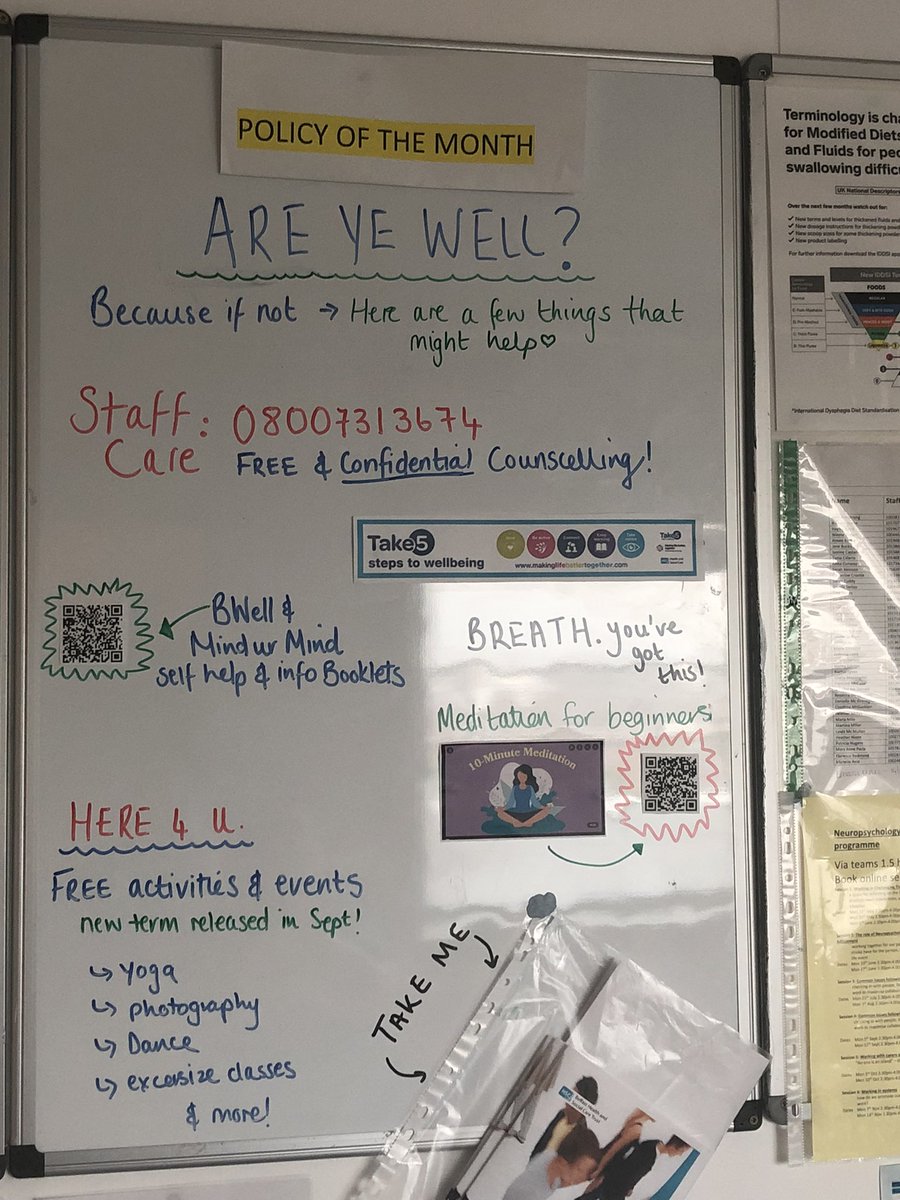 mcfadden_mia's tweet photo. Mental health awareness at rvh stroke unit . Thanks deputy sister Jessica for putting together @tinadavey17 @pymster @triciafearon @enda_kerr @lalexander87 @IWiggam https://t.co/51K6HOV4X5