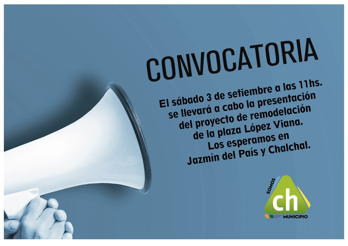 ChMunicipio's tweet photo. 🌳 Nueva convocatoria a vecinos por Plaza López Viana.🌳 #SomosCH https://t.co/BWxpugQSro
