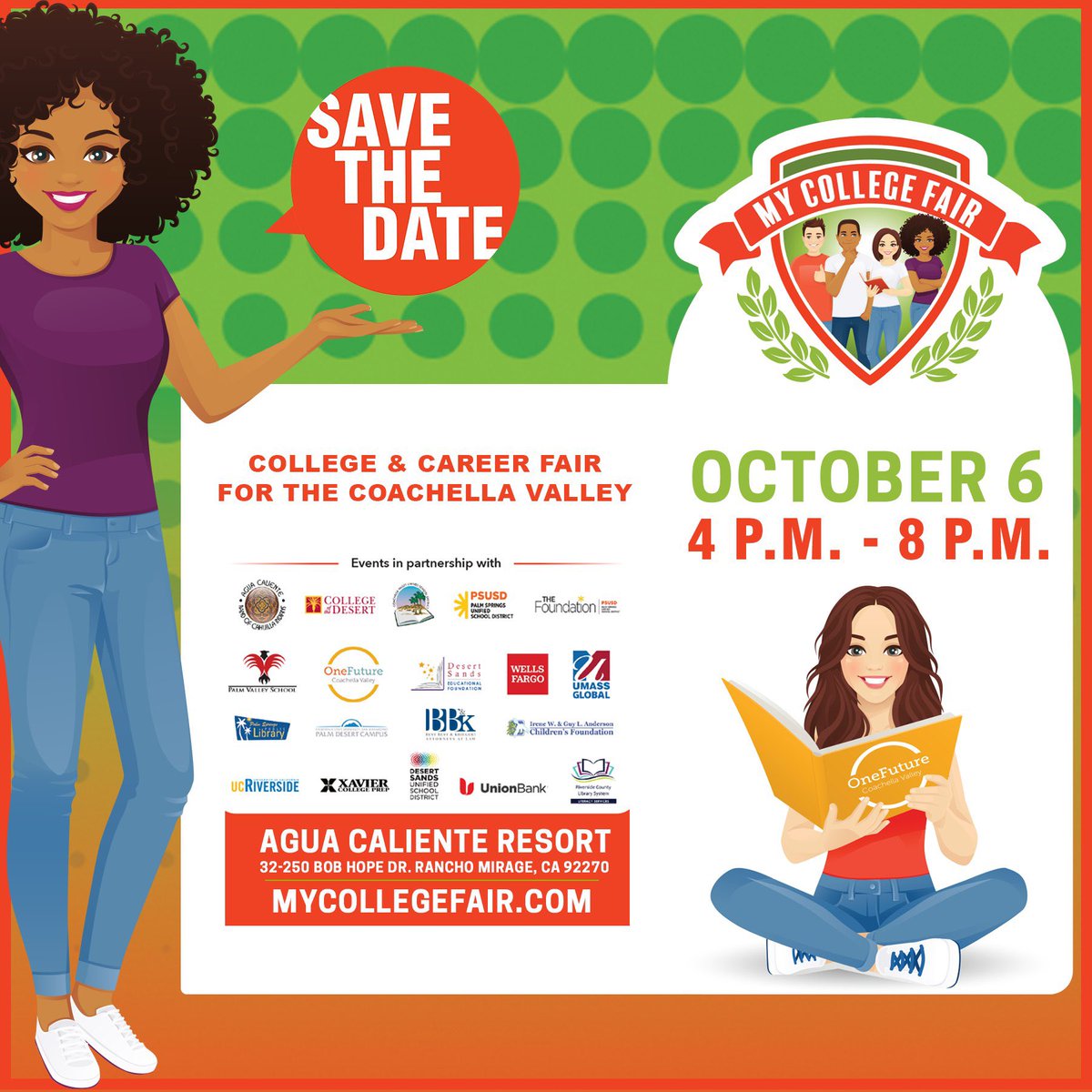 RCOE's tweet photo. #SavetheDate 2 IN-PERSON #RivCo College &amp; Career Fairs! 18th Annual Riverside #CollegeandCareer Fair @ Galleria at Tyler, Sept 29 4:30 – 7:30 pm #RCCF2022. AND Coachella Valley Regional #College &amp; #Career Fair @ Agua Caliente Resort, Oct 6 4-8pm REGISTER: https://t.co/wmUtIZ6zEY https://t.co/Gd35iNJGoF