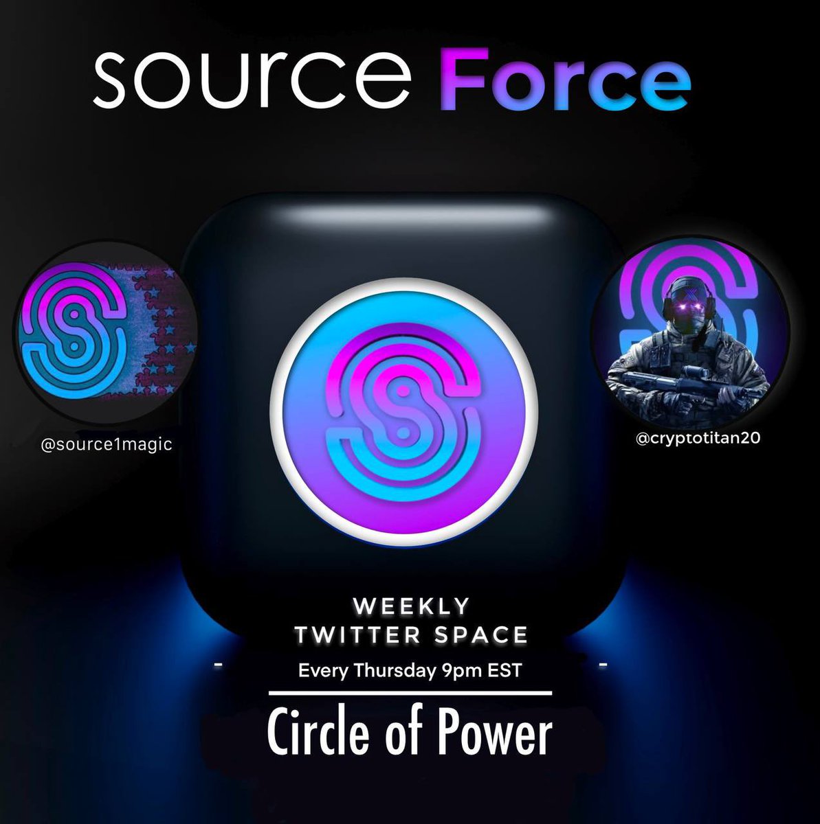 PomPomsPC's tweet image. Tonight set a reminder #Circleofpower with @source1magic and @CryptoTitan20 #SourceForce we will be talking Markets and all things $Source #SRCX
