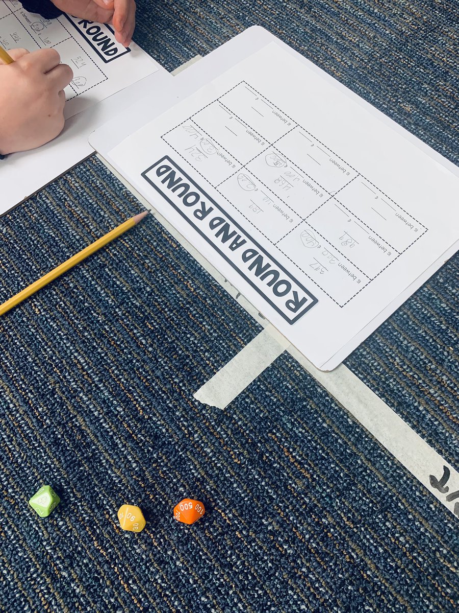 Rounding is more fun when you get to put tape on your teacher’s carpet!🙃 #fielderpride