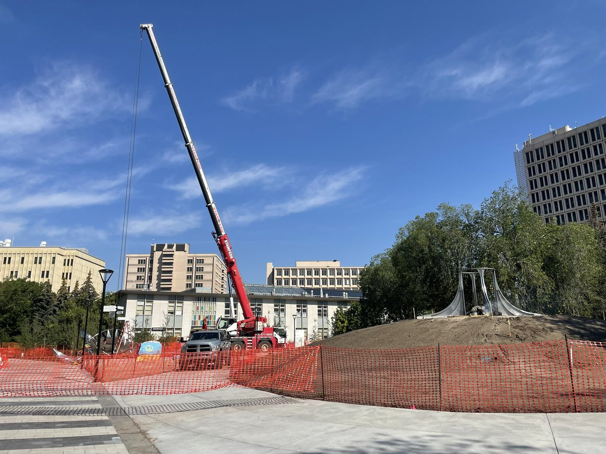 jennymclean_'s tweet photo. The @ucalgary Prairie Chicken is going back up today, after being in storage during  construction on campus the last couple years. Wishing I could hang out and watch! https://t.co/6eCsLizlKn https://t.co/WFVa2VVqTh